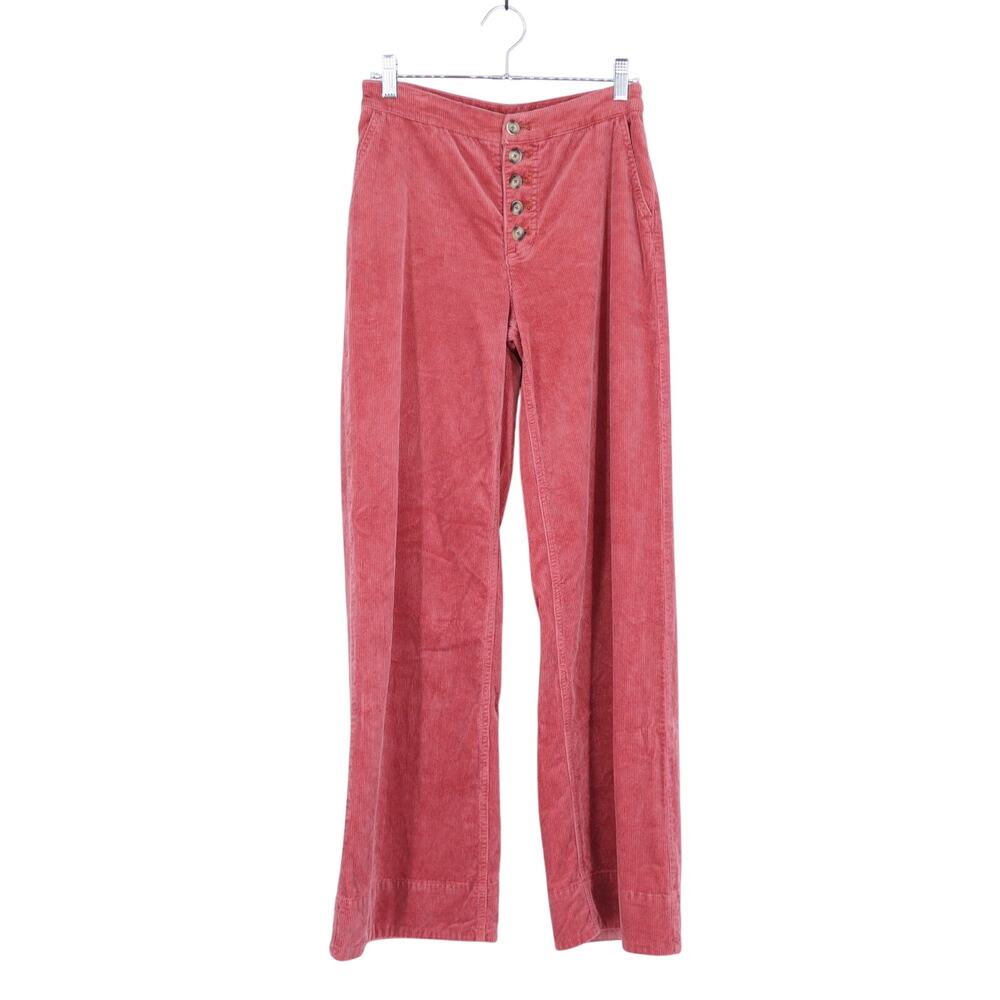 Pilcro Corduroy Wide Leg Jeans Brick Red High Rise Button Fly Women's 26 - Picture 4 of 12